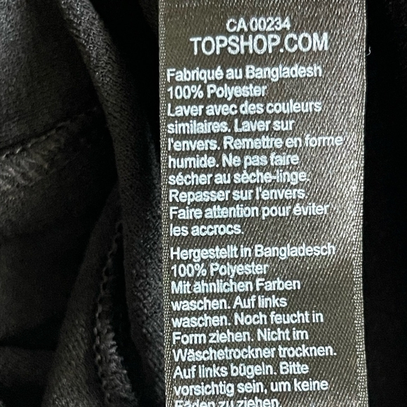 NWT Women’s Topshop Mock Neck Top Black Sheer Long Sleeve Tee Lined Blouse Top - Picture 7 of 7